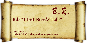 Bálind Renátó névjegykártya